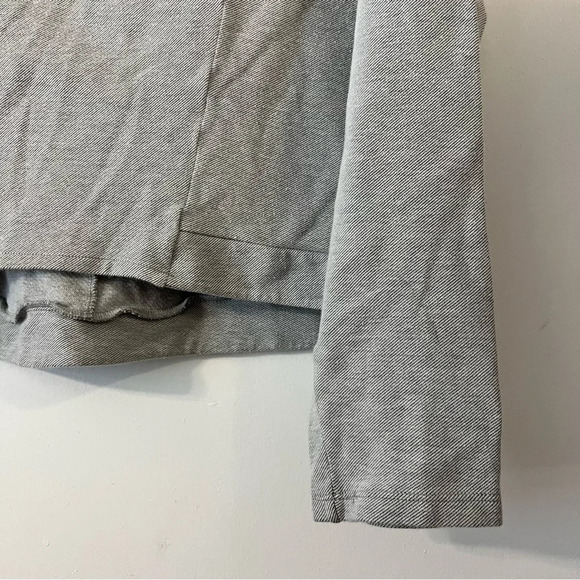 Les Lunes Gray Mock Neck Sweater Top Lightweight Organic Cotton Boxy Short Crop - Picture 2 of 7